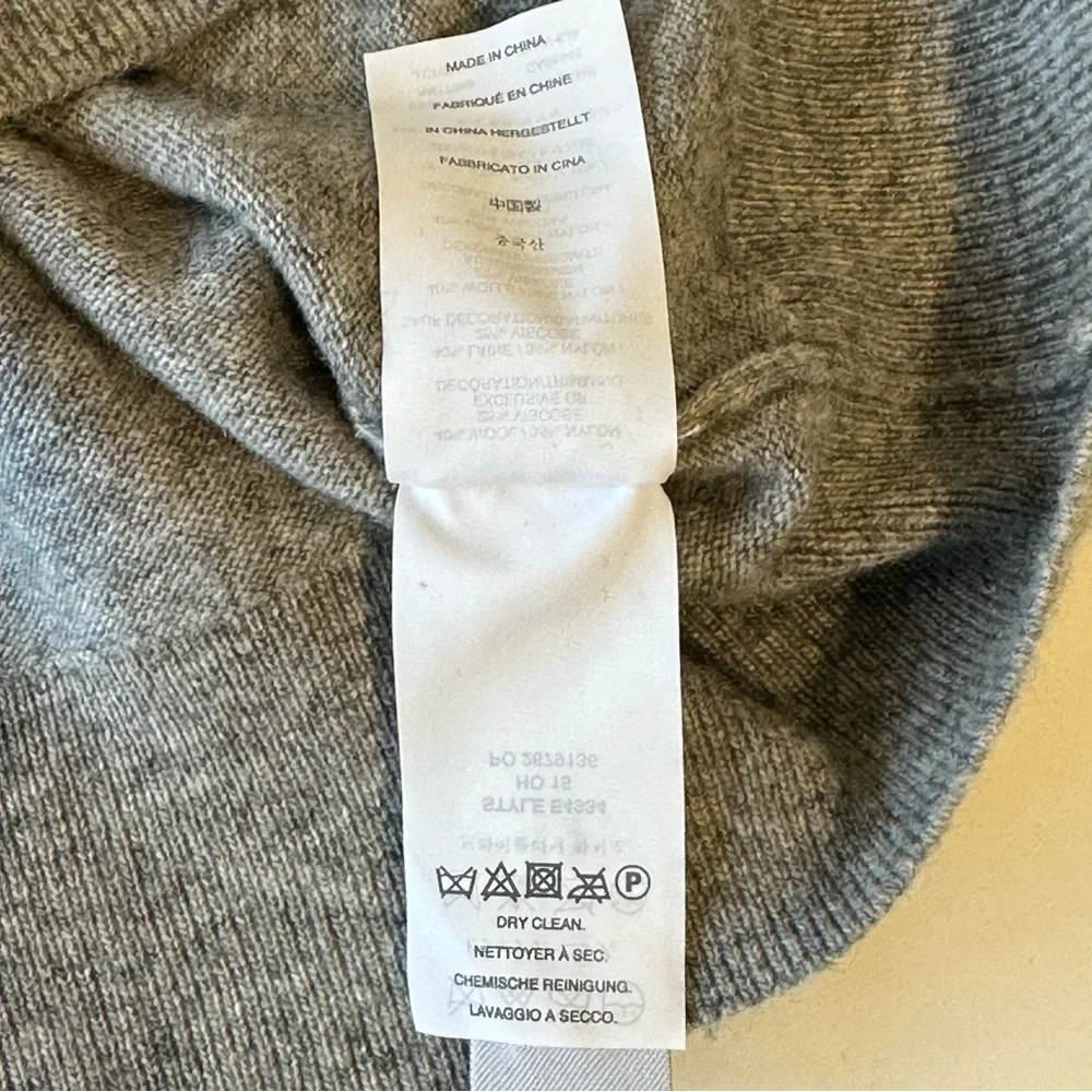 J Crew Women's Opal Embellished Crew Neck Sweater Top Gray EUC Size Small